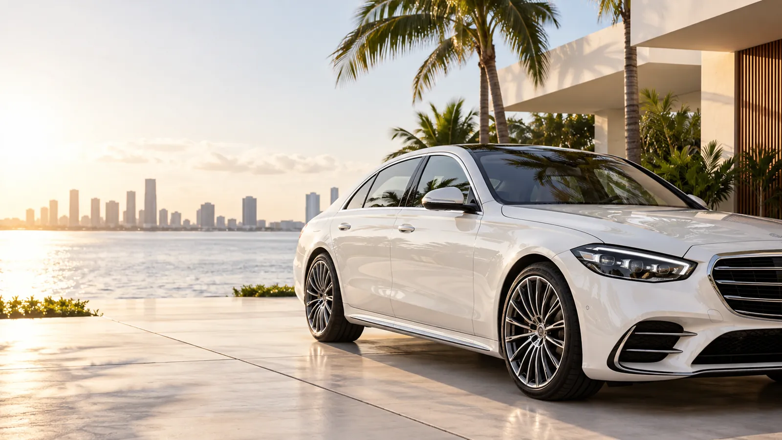 Illustrative premium car at a Miami residence